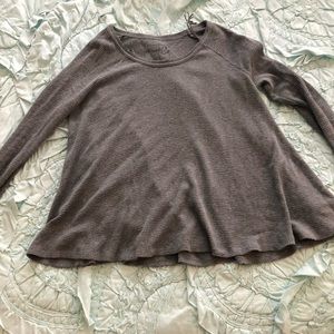 Free People Grey Waffle Knit Sway long sleeve